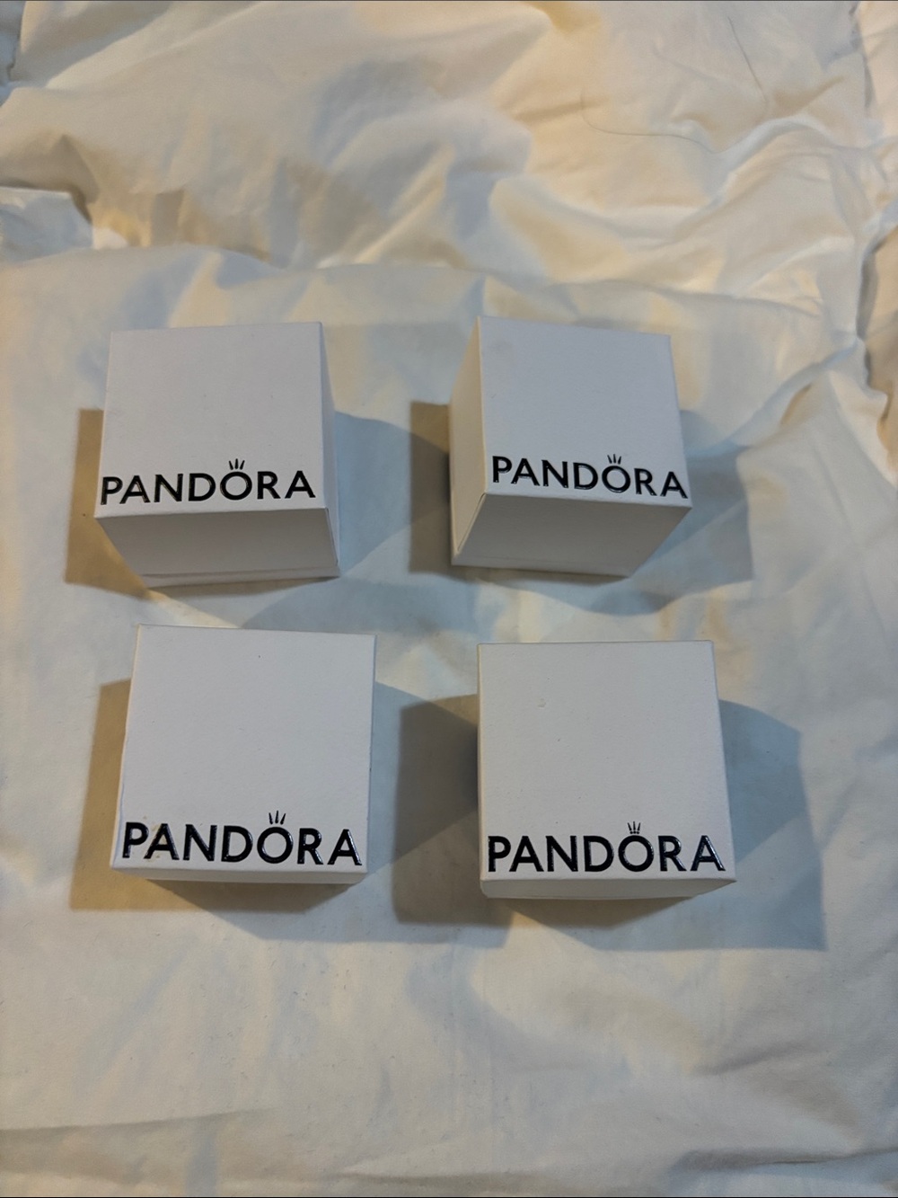Pandora White and Black Jewelry Box Set of Four
